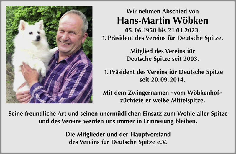 Nachruf Hans-Martin Wöbken